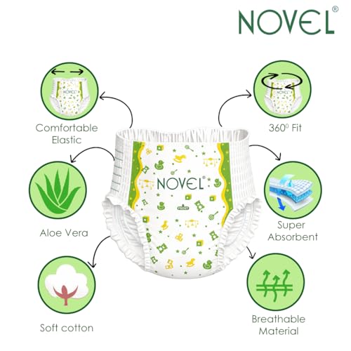 Image of Novel Pant Style Baby Diapers, Extra Large (XL), 54 Count | For babies of 7-12 Kg | 12 Hrs Leakage Protection | High Absorption, Soft & Gentle, Breathable Fit