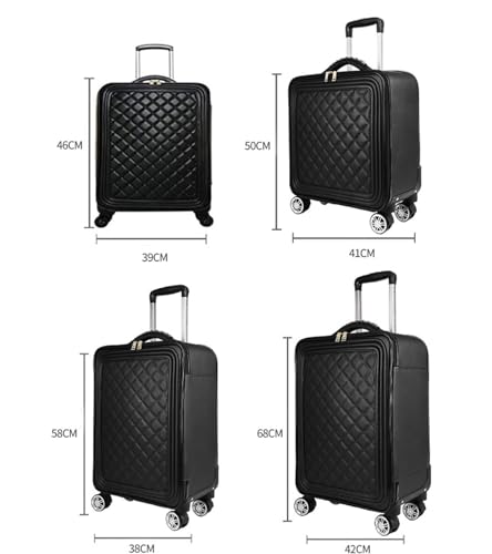 Carry On Luggages Suitcase Travel Luggage,Soft Side Upright Rugged Luggage with 4 Spinner Wheels Women Suitcases Luggage Suitcases(Black,18in)2
