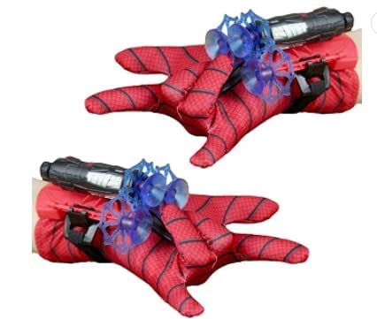 Spiderman Handschuhe, Spiderman Web Shooter, Dart Launcher, Hero Launcher Handgelenk Spielzeug Set, Dort Ist Ange Ungefähr 5 Meter, Einschließlich 2 Spinnenhandschuh + 6 Saugnapfpfeil+ 2 Sender Cover