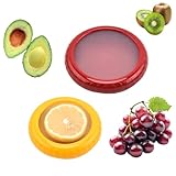 YJWZWE Reusable Fruit and Vegetable Storage Containers Lemon Keeper Tomato Holder Silicone Food Savers Fresh Stretch Pod for Fridge 2 Pack