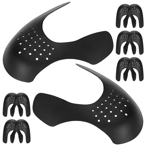 Welsberg 5 Pares Escudo de Zapatos Unisex EU 40-46, Protectores para Zapatillas de Deporte, Arrugas de Zapatos Antiarrugas, Prevenga Hendidura del Pliegue del Calzado Deportivo, negro