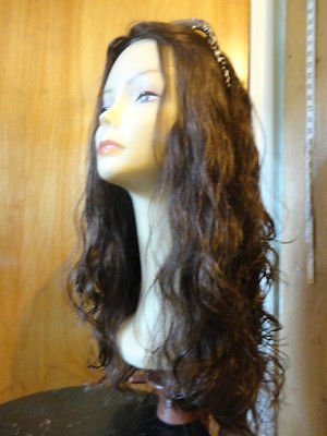Malky wigs Sheitel 100% European Multidirectional Wig Medium Brown 4 wavy 22"