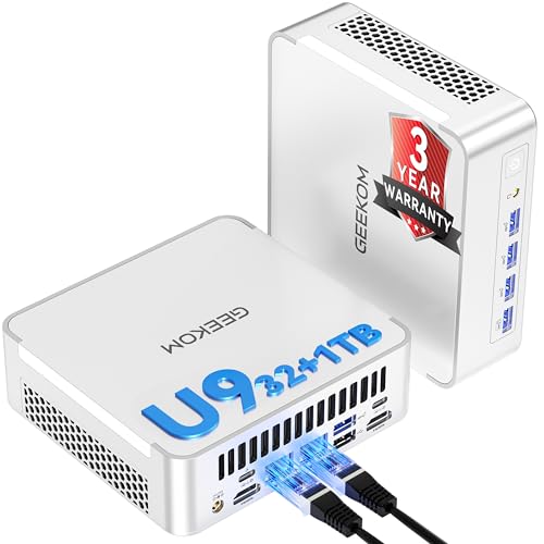Image of GEEKOM XT1 Mega Mini PC with Ultra 9 185H[Beats i9-13900HK],Best Intel NUC14 Alternative,1TB SSD 32GB DDR5 Mini Desktop Computers,3-Year Quality Support|8 X USB|Dual LAN| Win 11 Pro| 8K Display