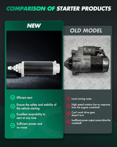 Image of SCITOO Starter Motor 5389N SAB0015 for Mariner Engines-Marine Outboard 135CXL 135ELPTO 135EXLPTO 135L 135XL 150 for Magnum EFI 150 150CXL 150CXL EFI 150CXL Saltwater ‎12 Volt CCW 8-Tooth Pinion
