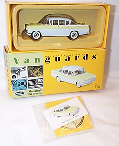 Image of corgi vanguards Lime Yellow / Swan white Vauxhall PA cresta car 1:43 Scale diecast model, (VA06402-2022-01)