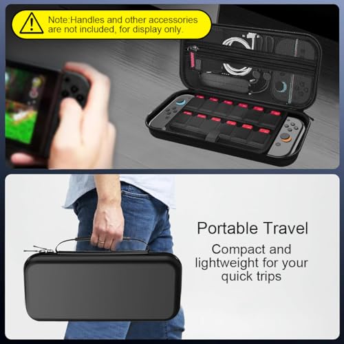 Image of ZORBES Travel Carrying Case for Nintendo Switch 2 2025, Large Volume Accessories Bundle Holder, 2 Screen Protector, Hard Protective Cover Estuche Funda with 12 Game Cards, Black