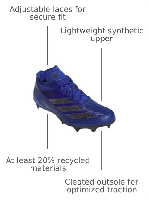 Image of adidas Mens Adizero Electric American Football Sneakers Shoes - White