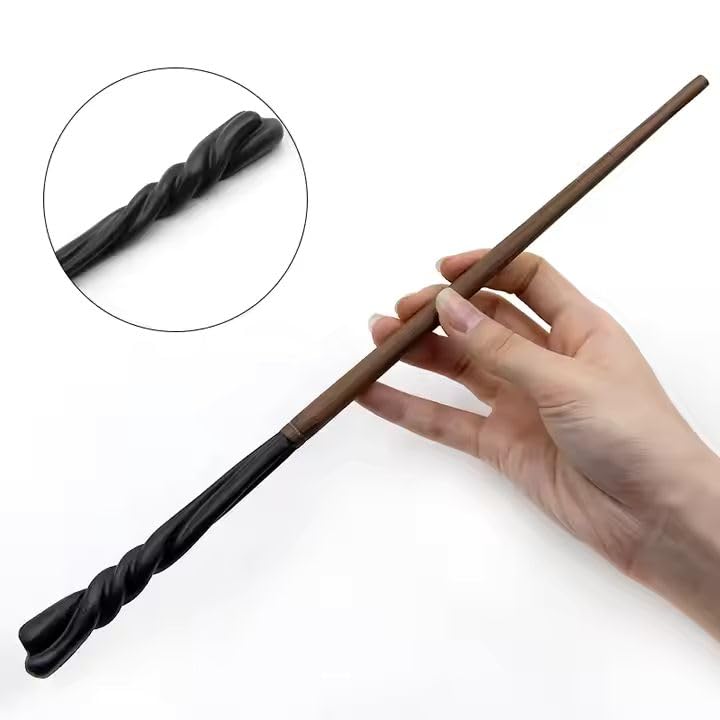 Image of Neville Longbottom Magic Wand with Box Premium Polyresin Metal Core Collectible with Card and Ticket Cum Cosplay Accessory