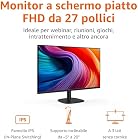 Foto di Amazon Basics Monitor da 27", FHD 1080p, massimo 100 Hz, compatibile con VESA, altoparlanti integrati, Nero