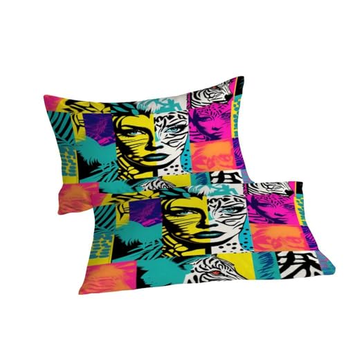 Parure de lit microfibre avec fermeture éclair housse Pop Art