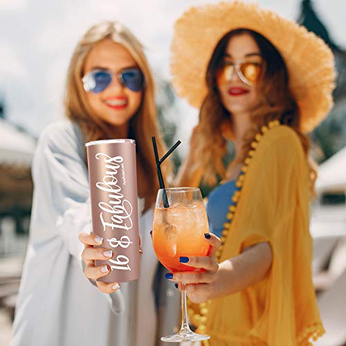 𝗪𝗜𝗡𝗡𝗘𝗥* Sweet 16 Gifts For Girls Birthday - 20 Oz Rose Gold Stainless Steel Tumbler - Happy Sweet 16 Th Party Decorations, Unique Sixteen Year Old Gifts 16Th Best Friend, Daughter, Granddaughter #TOP2