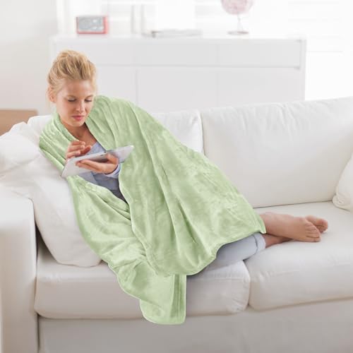 Utopia Bedding Fleece Blanket Throw Size Sage Green 300GSM Luxury Anti-Static Fuzzy Soft Microfiber Blanket for Couch, Sofa & Bed (50x60 Inch) by Utopia Bedding - Image 9