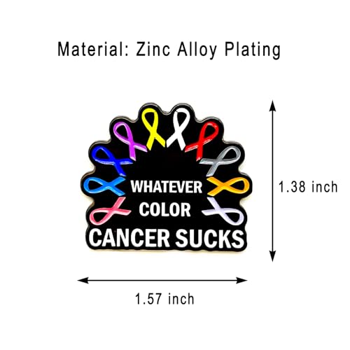 Image of Whatever Color Cancer Sucks Fight Enamel Pin - Theme Series | Premium Enamel Pin - Statement Lapel Pin - Plated Badge for Clothing, Bags, Hats, Jackets, and Lanyards
