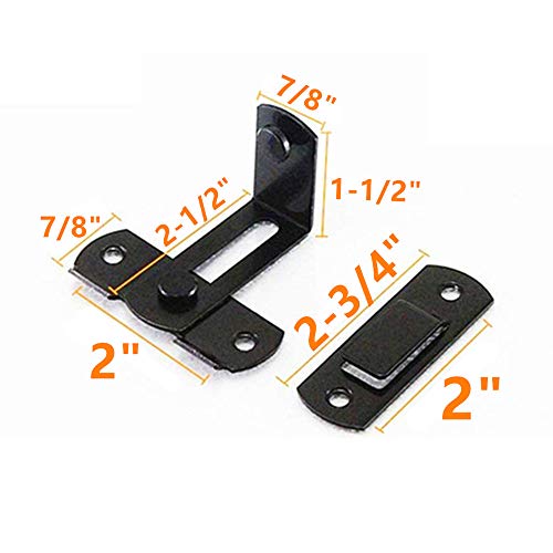 Flip Door Sliding Latch,90 Degree Stainless Steel Latch,Safety Sliding Barn Door Lock,Latch Lock,Right Angle Curved Door,Prevent Corrosions #TOP1