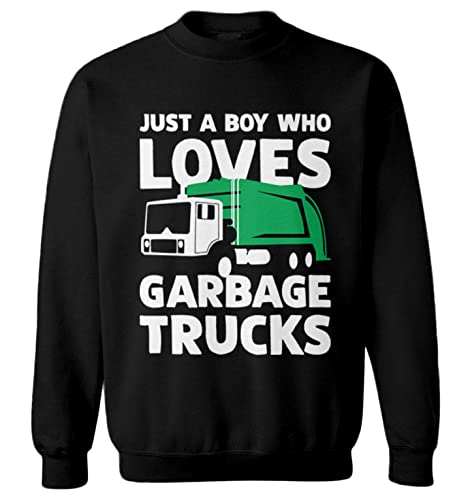 Just A Boy Who Loves Garbage Trucks Toddler Fleece Crewneck Sweater