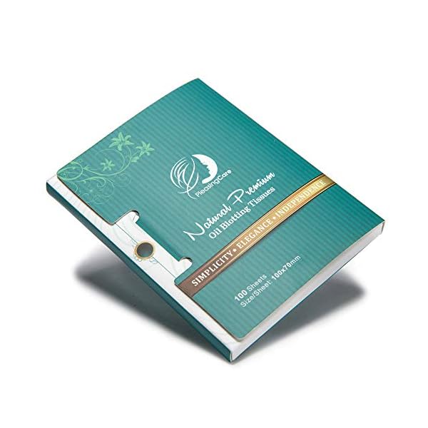 Natural Face Oil Blotting Paper - Bamboo Charcoal 100 Counts, Easy Dispensing Oil Absorbing Sheets, Premium Handy Facial Blotting Papers - Face Skin Care or Beauty Make Up Must Have