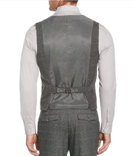 Perry Ellis mens Slim Fit Tonal Heathered Plaid Stretch Suit Vest2