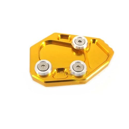 に適合するS1000RR 2009-2018 用 オートバイ CNC アルミ キックスタンド フット サイドスタンド 延長パッド サポートプレート(Gold)