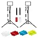 Produktbild Neewer 2er Pack USB-LED-Videoleuchte mit 433Hz-Fernbedienungsset - Dimmbare 5600K-Fotografie-Tischbeleuchtung mit Stativständer/Farbfiltern/USB-Wandladegeräten für Fotostudioaufnahmen