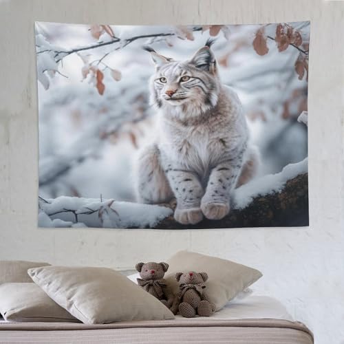 Tenture murale lynx pour creer un salon cosy et moderne DCCCY