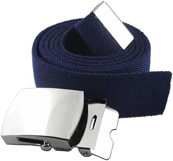 Mil-Bar AF Full Belt Set - Navy Blue Belt/Chrome Buckle MALE 54