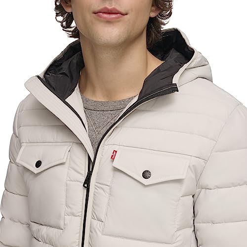 Image of Water Resistant Performance Stretch Hooded Puffer Jacket