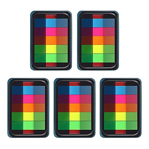 moinkerin 500 Piezas Notas Autoadhesivas Hojas de Marcador Texto Autoadhesivo en Película Transparente para Etiquetas Pestañas Separador Guías de Índice(5 Colores) (C-500 piezas-caja)