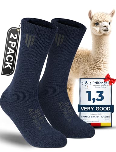 Alpaca Wool Crew Socks Men and Women,Thick Thermal Winter Cold Weather Hunting Hiking,Moisture Wicking Cushioned