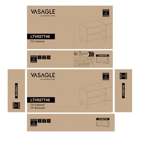 VASAGLE TV Cabinet, TV Stand with 2 Doors, Adjustable Shelves, TV Table, for Living Room, Dining Room, Bedroom - Image 10