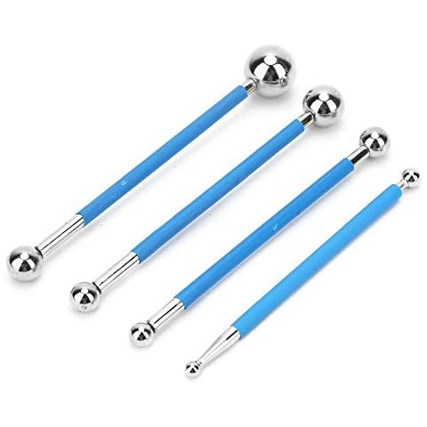 Caulking Tool Kit, 4Pcs Metal Ball Tile Caulk Finishing Tools,Tile Floor Joint Repair Kit, Caulking Edge Tool, Caulk Finishing Tools for Bathroom/Kitchen/DIY Cover