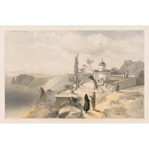 ArtDirect The Monastery of St. George and Cape Fiolente, looking west (1855_1855) Unframed Art Print Giclee Poster by William Simpson - Ready for Framing with Customization Sizes 10x7, 14x9, 20x13, 36x24, 48x32 and 60x40 inches