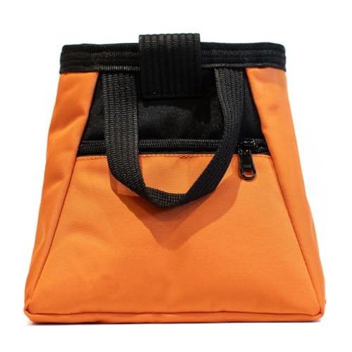 Bolsa de tiza Psychi OG naranja con bolsillos para escalada en roca 2
