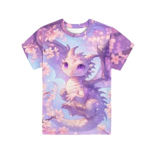 Image of WELLFLYHOM Kids Tshirts Girls Boys Short Sleeve Crewneck Tees Shirts Casual Sport Pullover Tops Size 3-16 Years