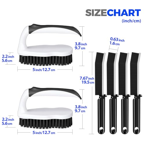 Image of Holikme 6 Pack Cleaning Brush Scrub Brush Kitchen Brush for Floor,Black