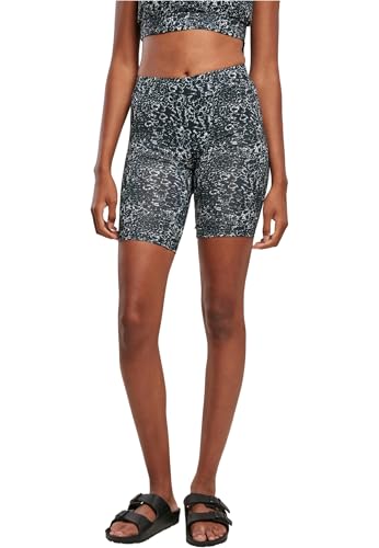 Urban Classics Tb5012-ladies Tie Dye High Waist Cycle Shorts Pantalones Cortos, Blanco/Negro, XXXXL para Mujer