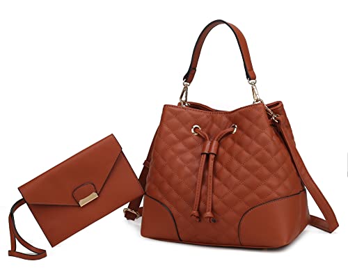 Conjunto de bolsa tipo bolsa tipo bolsa tipo bolsa tipo carteira para mulheres MKF Crossbody – alça de ombro em couro PU, Wendy Tan, Large