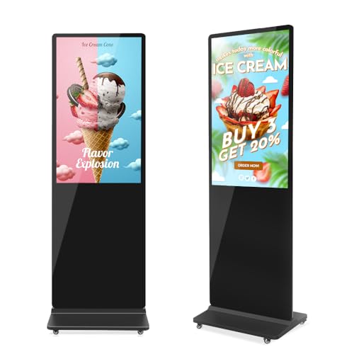 Image of MWE 37 Inch Indoor Digital Signage Display Kiosk LCD Standing Commercial Poster Multimedia Advertising Display Totem with USB /HDMI /WiFi