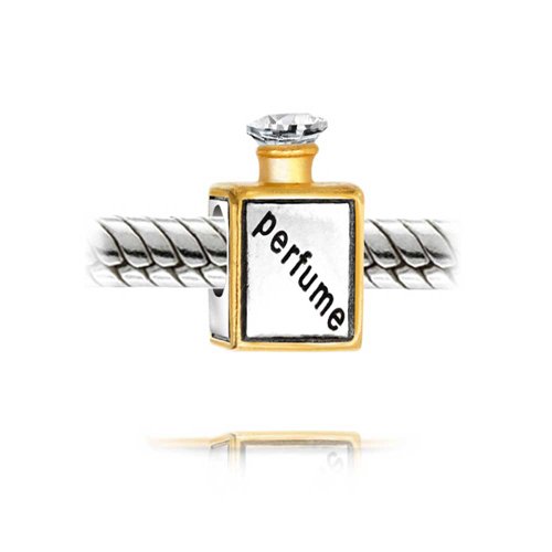 Botella de perfume de plata esterlina .925 con oro 14K de diseño exclusivo 2