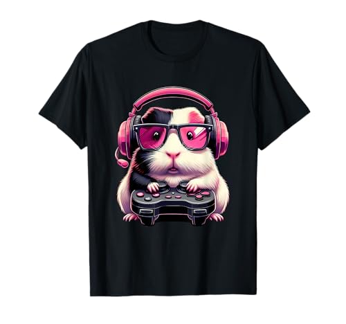 Guinea Pig Playing Video Games Guinea Pig Boy Kid Girl Gamer T-Shirt