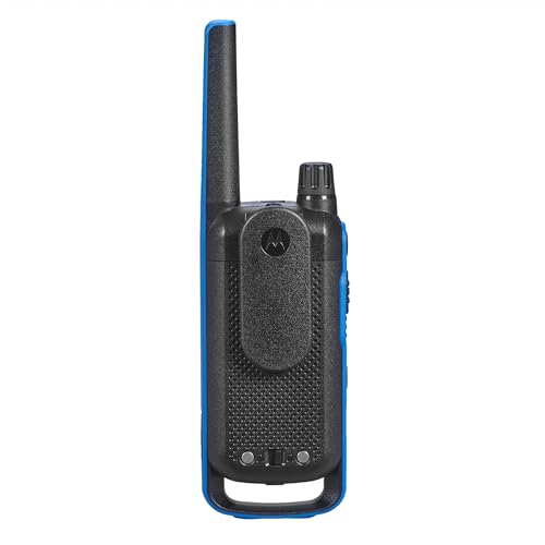 Image of Motorola Solutions, Portable FRS, T802, Talkabout, Two-Way Radios, Emergency Preparedness, Rechargable, 22 Channel, 35 Mile, Black W /Blue, 4 Pack