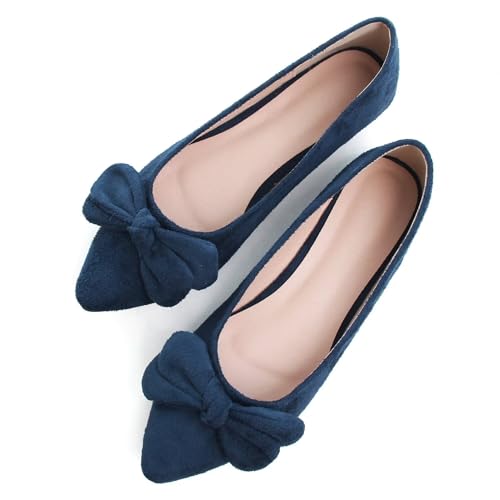 Hee grand Bowknot Flats for Women Comfort Pointed Toe Dress Shoes Slip On Ballet Flats Lightweight4