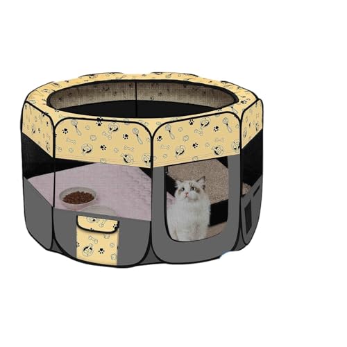 ペットサークル 犬 猫 ケージ 新型 中間マット付き 折りたたみ 収納バッグ付き 組立簡単 アウトドア お出かけ用品 猫の分娩室 猫 犬 兼用 L型 (S型)