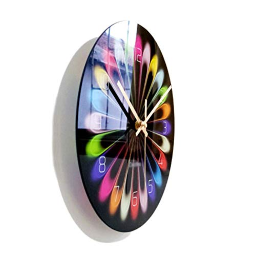 Horloge murale à quartz colorée grand format pour décoration de maison
