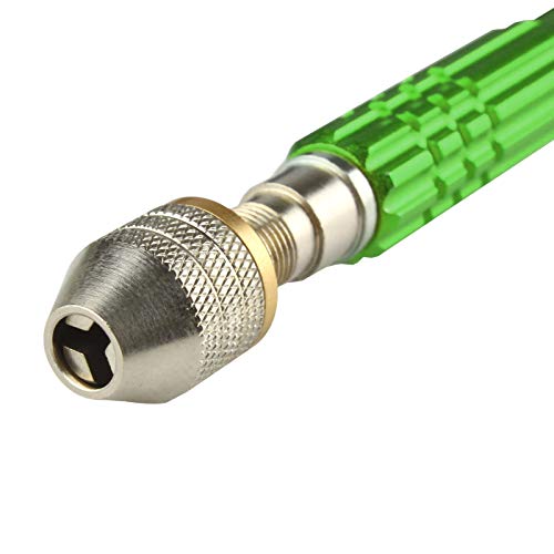 Larcele Precision Pin Vise Hand Drill, Metal Hand Twist Drill for Craft Manual Work, Model, Resin SDZKQ-02 (Green) - Image 3