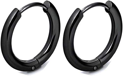 Oyshome One Pair Ninja Black Stainless Steel Ear Hoop Stud Earrings Huggie For Men (B08HLV4168) Amazon Price History, Amazon Price Tracker