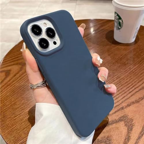 Coque arrière souple iPhone 12 Pro Max en silicone liquide finition bleu foncé premium
