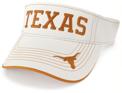 47 Officially Licensed Texas University Visor Hat Adjustable Orange/White Team Logo Solid Embroidered Cap
