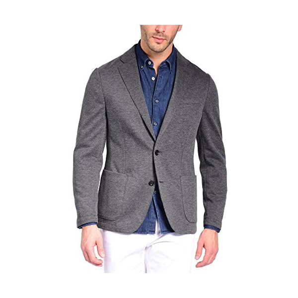 Craft & Soul Men's Slim Fit Casual Comfort Knit Blazer Sport Coat Jacket Charcoal Grey - Image 8
