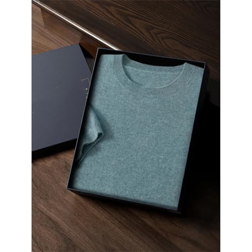 Men's O-Neck Cashmere Sweater Half Sleeve Basic Pullover Soft Comfy Knitwear Top2