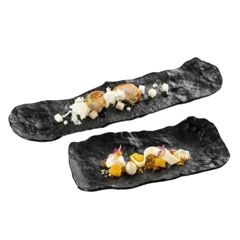 Talerze Nieregularny Kształt Ceramiczny Talerz Obiadowy Jednolity Kolor Zastawa Stołowa Przekąski Desery Taca Hotel Restauracja Naczynia Do Gotowania Makarony Stek Talerz，70cm Black